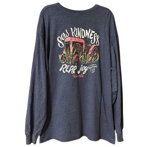 Blessed Girl Sow Kindness Reap Joy Tractor‎ Long Sleeve Blue Tshirt Size 2XL